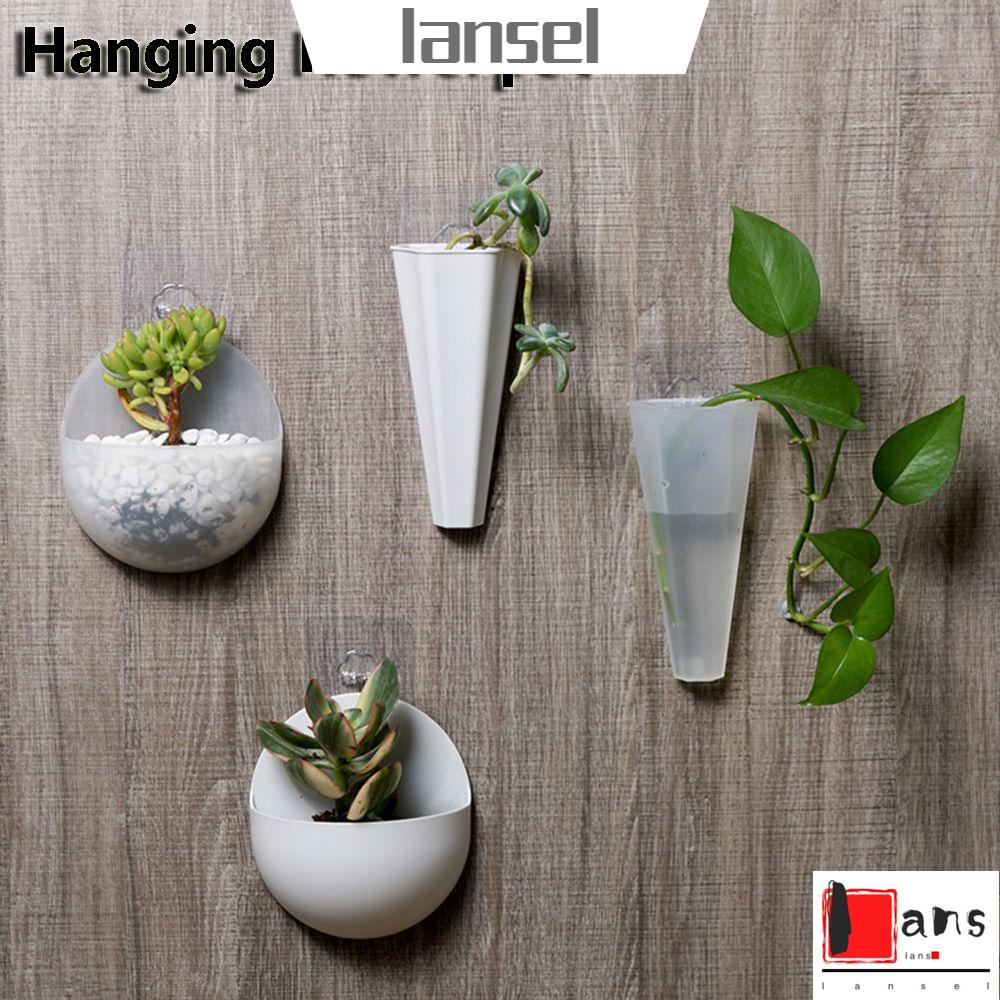 Chậu hoa treo tường bằng acrylic trong suốt hình nón / quả cầu nhiều màu phong cách châu âu