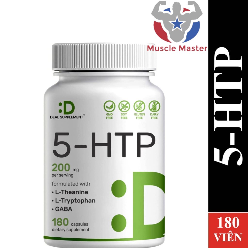 Viên Uống Giảm Stress,Thư Giãn Tinh Thần, Tốt Não Bộ DEAL SUPPLEMENTS 5-HTP 180 Viên