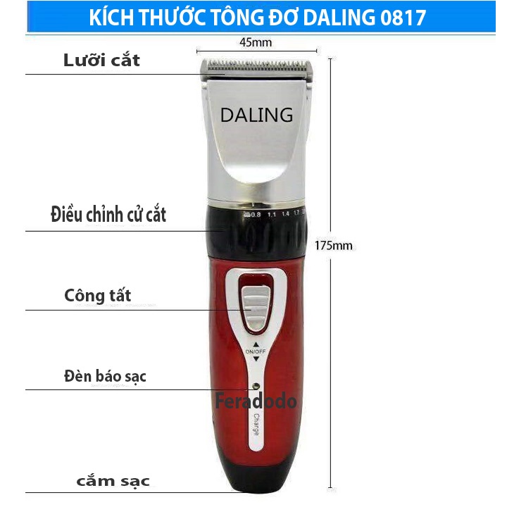 Tông Đơ DALING 0817,Tông đơ cắt tóc gia đình