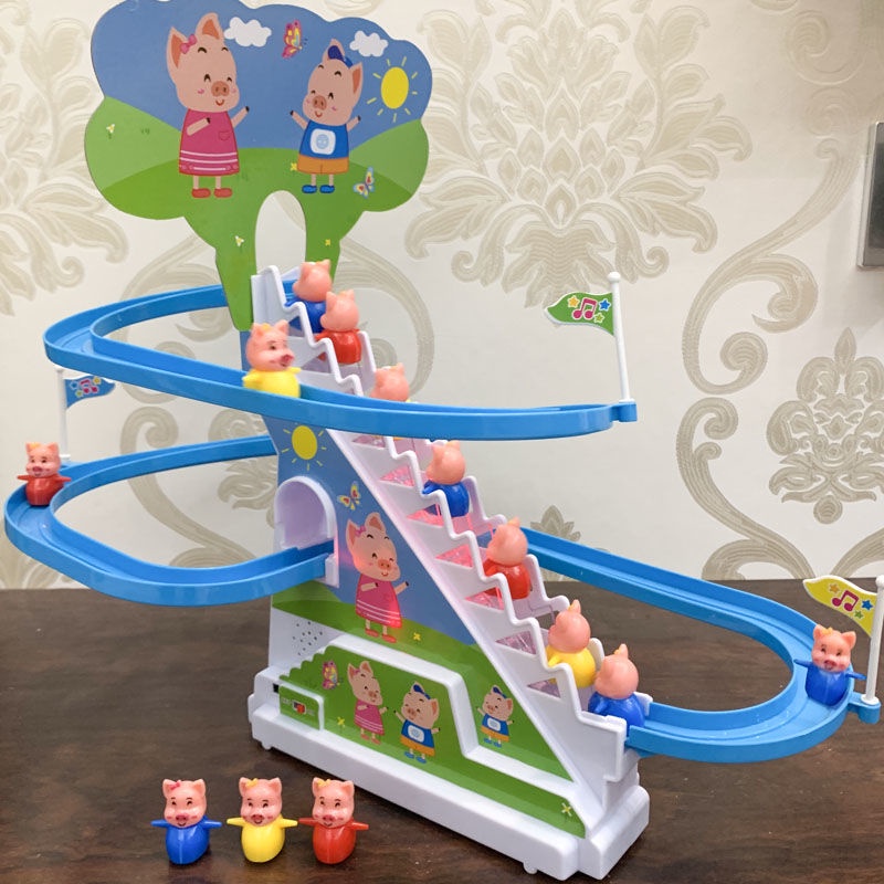 ( Rẻ Vô Địch ) Đồ Chơi Heo Leo Cầu Thang Peppa Có Đèn Có Nhạc Vui Nhộn Cho Bé