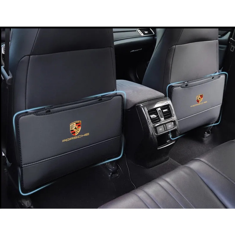Porsche Anti-Kick Pad macan Cayenne Cayman taycan 718 Boxster 911 Panamera Ghế Sau Chống Dính Tấm Sau Phụ Kiện Sửa Đổi