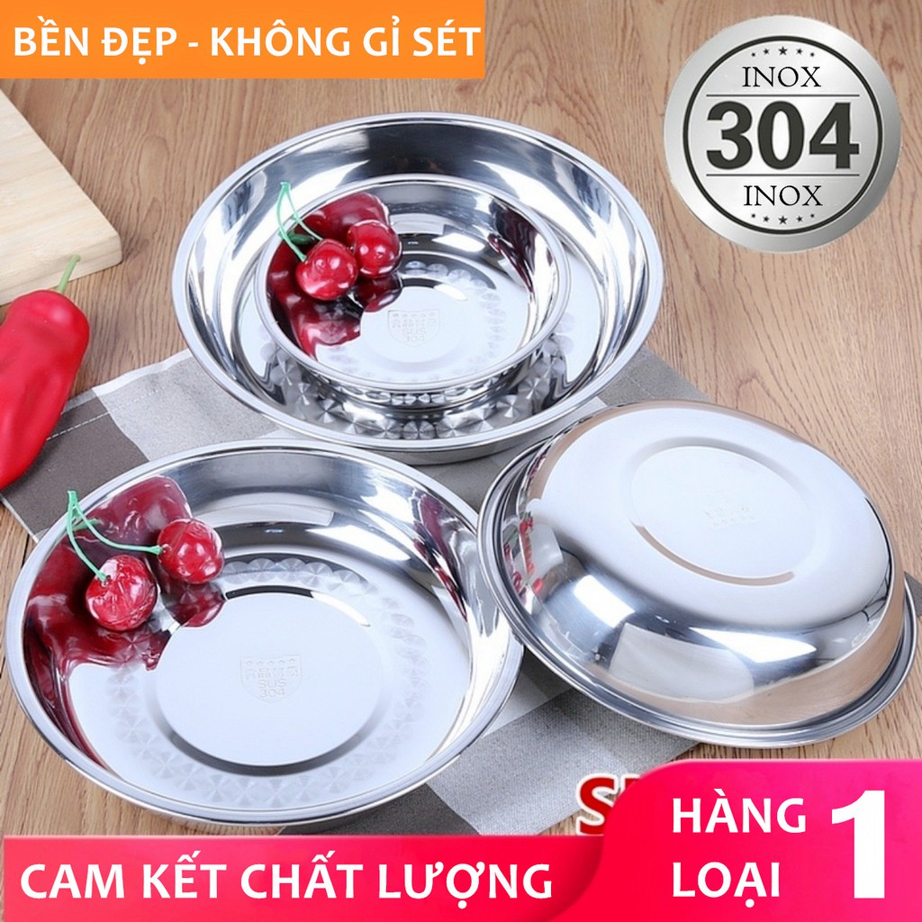 [Hàng loại 1] Đĩa inox 304 dày dặn đảm bảo bền đẹp không gỉ bao sử dụng - Đĩa tròn cao cấp đạt chuẩn tiêu chuẩn Nhật Bản