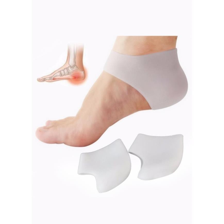 Combo 2 bộ miếng bảo vệ gót chân Silicon chống nứt gót - Màu Trắng (2 miếng/bộ)