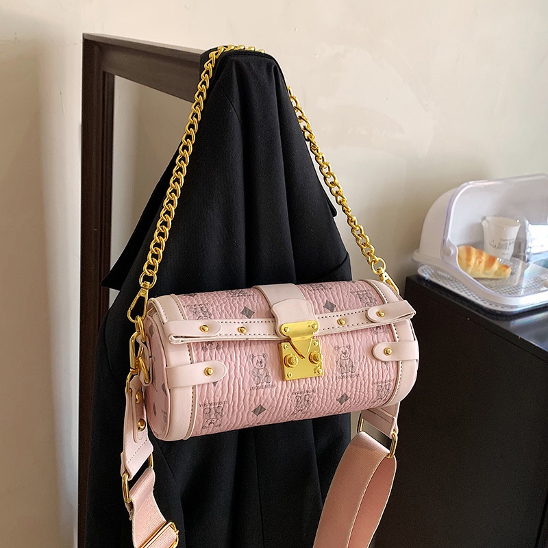 Túi đeo chéo IELGY kiểu trụ bản rộng in họa tiết thời trang cho nữ