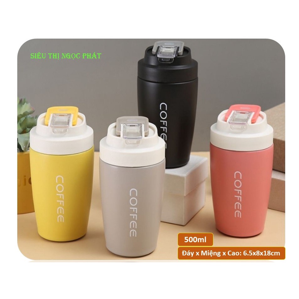 Ly/ bình giữ nhiệt Bầu COFFEE 500ml_2 loại đầu uống