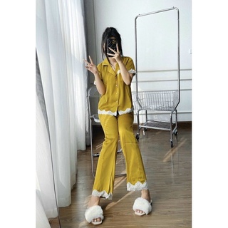 Bộ lụa dài tay pha ren hàng full box