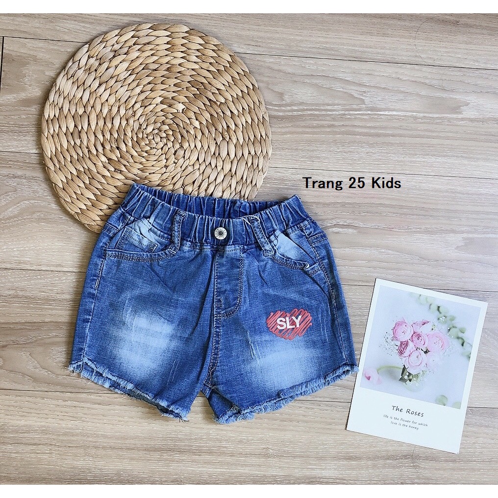 Quần Đùi Jean Bé Gái, Quần Short Jean Trái tim Sly AQ025 - Trang 25 Kids