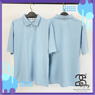 Áo thun nam nữ 2S.Clothing tay lỡ Form rộng có cổ unisex màu Xanh Avatar