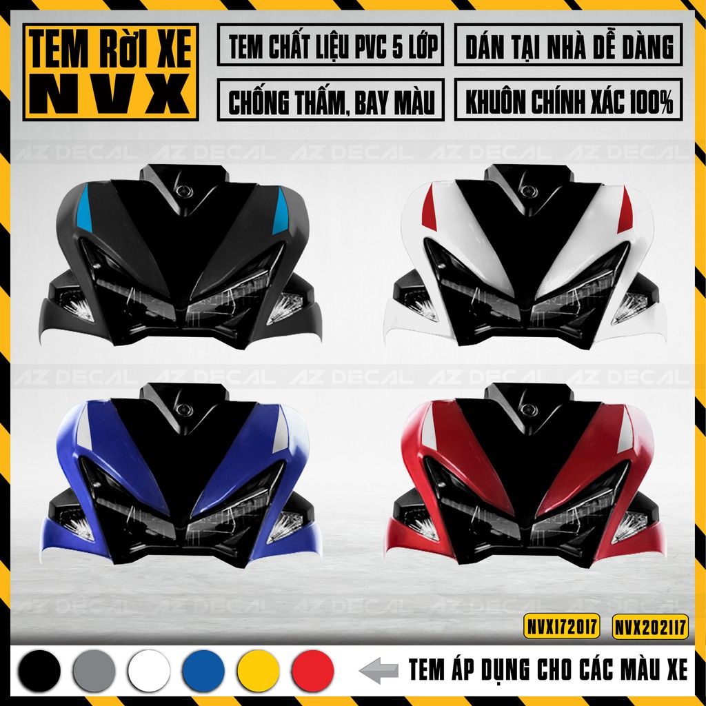Tem Rời Xe NVX 125,155 Mẫu Tem Thiết Kế | NVX17 | Decal Chế Chất Liệu Decal Cao Cấp Chống Nước, Bền Màu