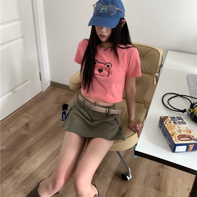 Áo Thun Tay Ngắn In Hình Dễ Thương Thời Trang Mùa Hè Cho Nữ