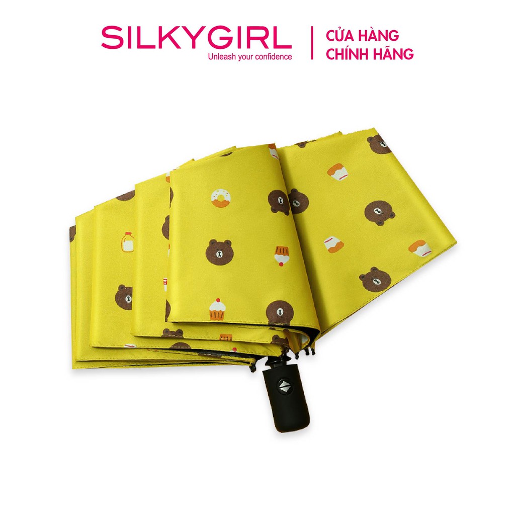 [QUÀ TẶNG KHÔNG BÁN] Qùa tặng Silkygirl cây dù gấu Brown chống UV chống mưa 27cm
