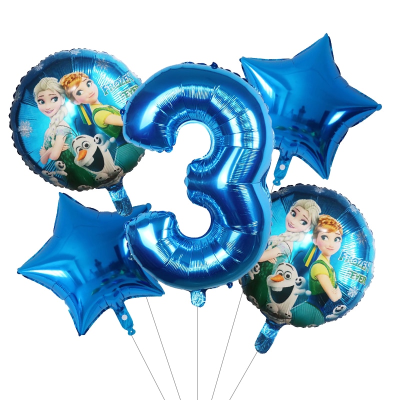 Bộ 5 Bong Bóng Trang Trí Tiệc Hình Công Chúa Băng Giá