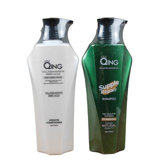 Cặp Dầu Gội - Xả Qing Collagen Keratin (750mlx2)