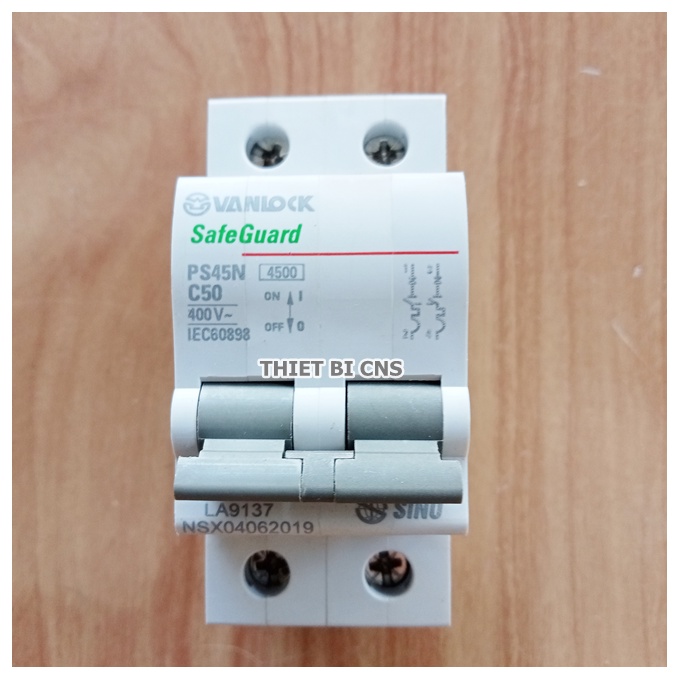 Cầu dao - Aptomat tự động Vanlock Sino 2P 10A - 63A/4,5kA Chính hãng