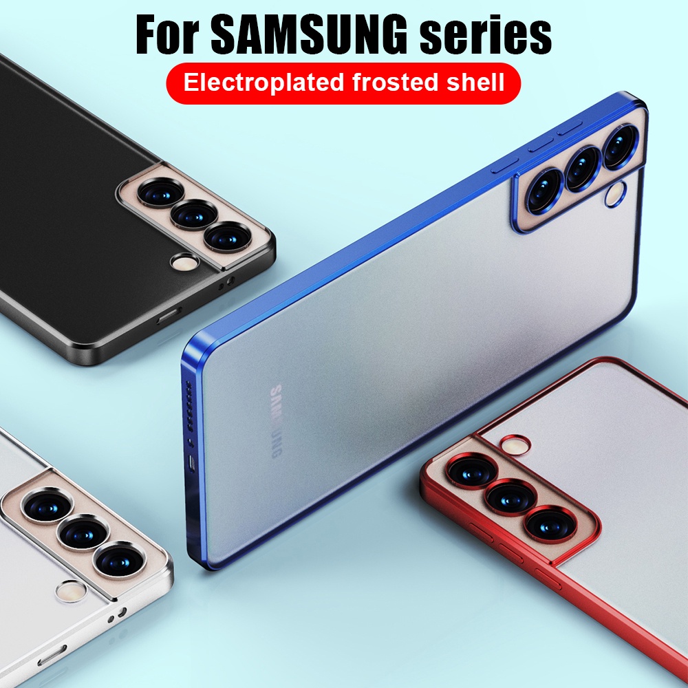 Ốp Điện Thoại Mềm Nhám Trong Suốt Mạ Điện Chống Sốc Cho Samsung Galaxy s21 S22 Ultra Pro s21 FE Plus