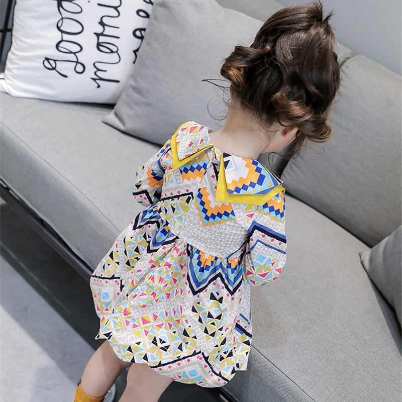 Đầm Công Chúa Tay Dài Phong Cách Phương Tây Thời Trang Mới Dành Cho Bé Gái 1-8 Tuổi