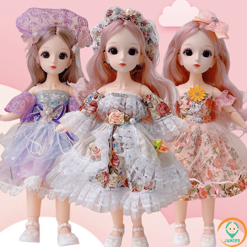 Búp bê barbie 30cm có khớp giá rẻ, đồ chơi cho bé gái thông minh tư duy vận động JUMICO BUB2