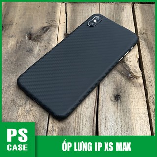 Ốp lưng siêu mỏng, vân carbon dành cho iPhone XS Max - Màu đen - PS Case Phân Phối