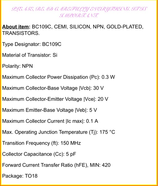 Bóng bán dẫn Transistor BC109C