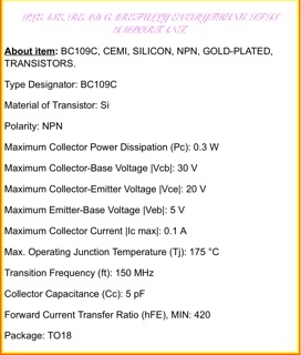 Bóng bán dẫn Transistor BC109C