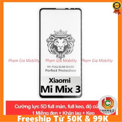 Kính cường lực Xiaomi Mimix 2/Mi mix 3 Full Màn, Full Keo siêu bền