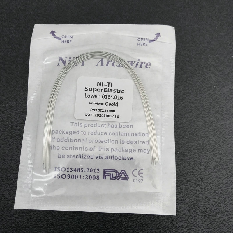 Set 10 vòng chỉnh nha kiểu thẳng góc dùng trong nha khoa bằng NITI siêu co giãn