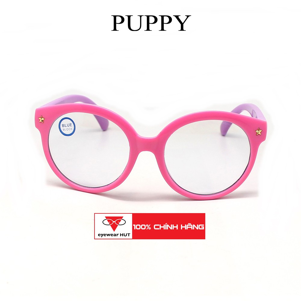 Gọng Kính Mắt mèo Bé Gái Blue Cutting Thời Trang Chính Hãng PUPPY P72003