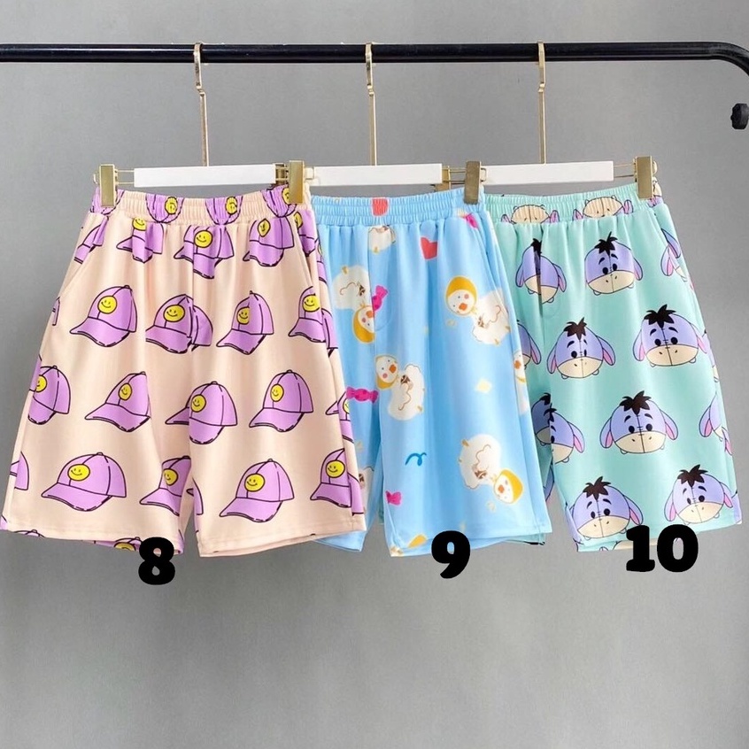 10 MẪU - Quần short hoạt hình cartoon Shin Báo hồng Mickey Minion unisex cryaotic10