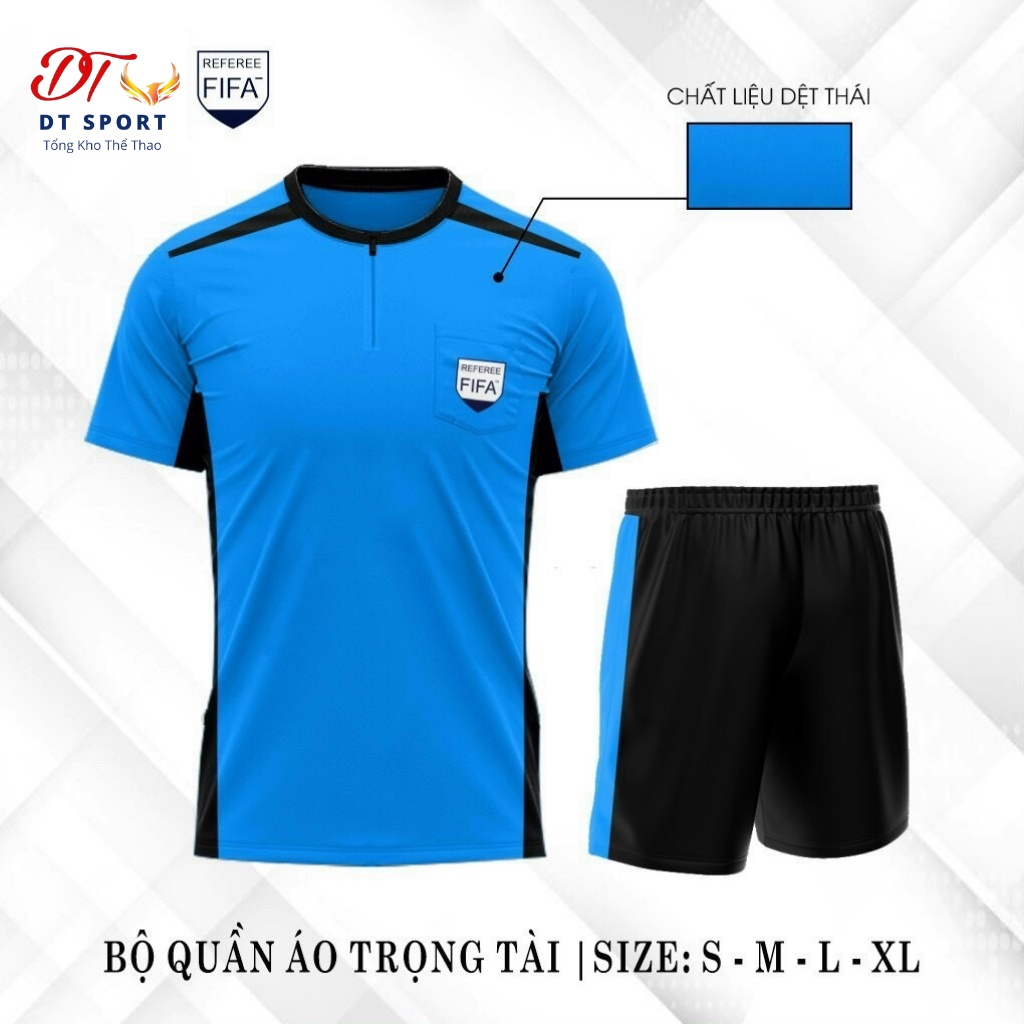 Bộ quần áo trọng tài FIFA dệt kim cao cấp Free Ship