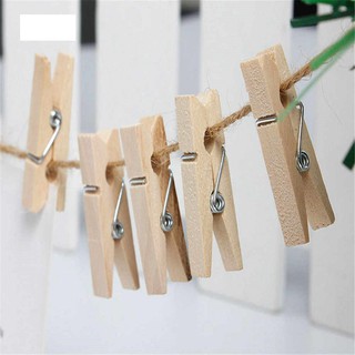 Kẹp gỗ trơn - (Size 4,5cm/ 6cm x 7mm or 7,2cm x 9mm) - Set 10 chiếc kèm dây