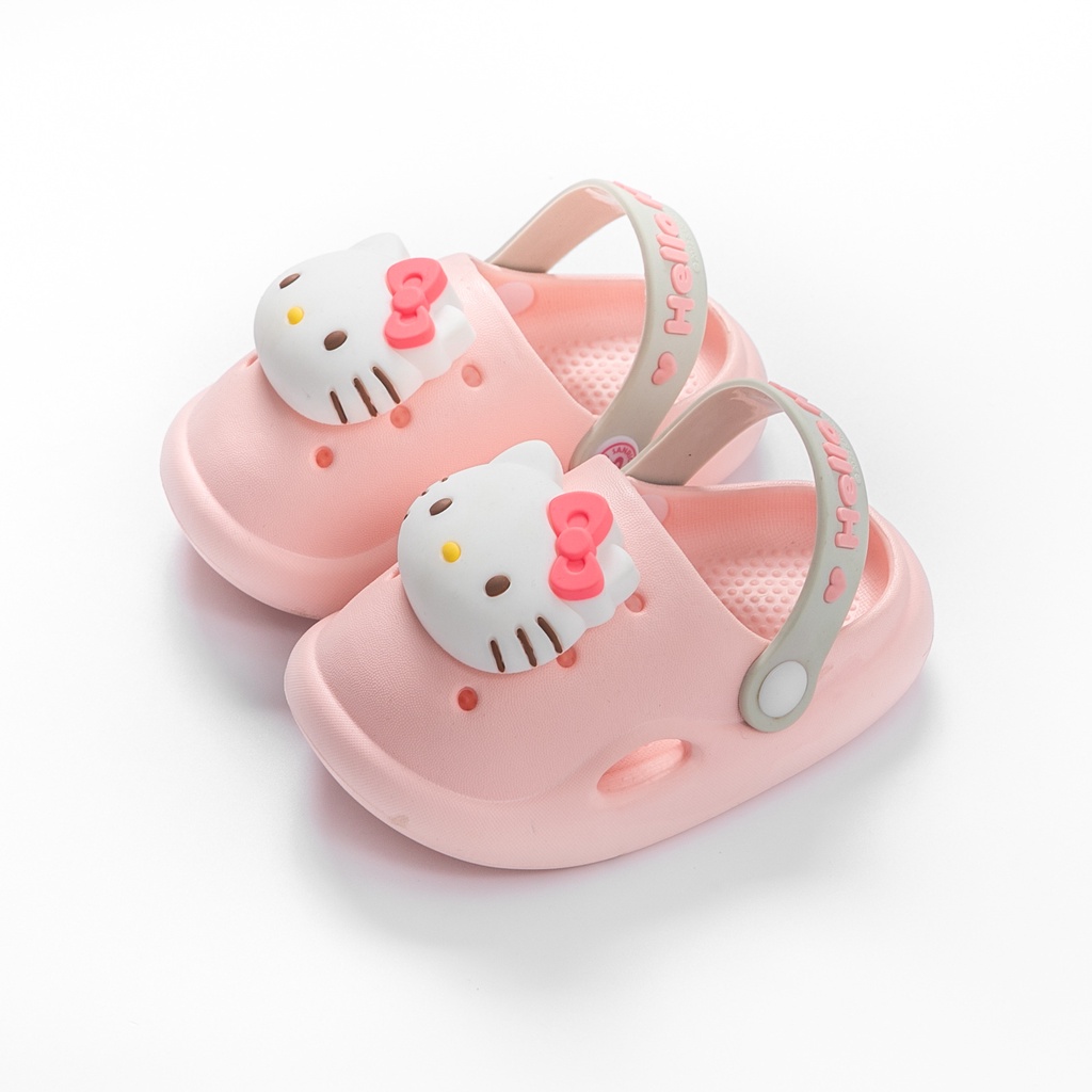 SANRIO Dép Crocs Đế Mềm Chống Trượt Hình Hello Kitty Cho Bé Gái