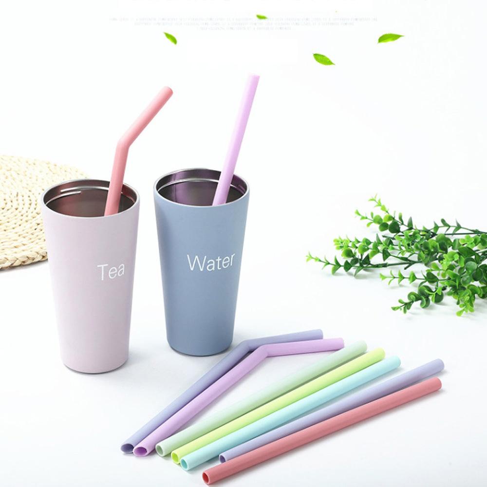 Ống Hút Silicone Linh Hoạt Thanh Lịch Kèm Cọ Vệ Sinh