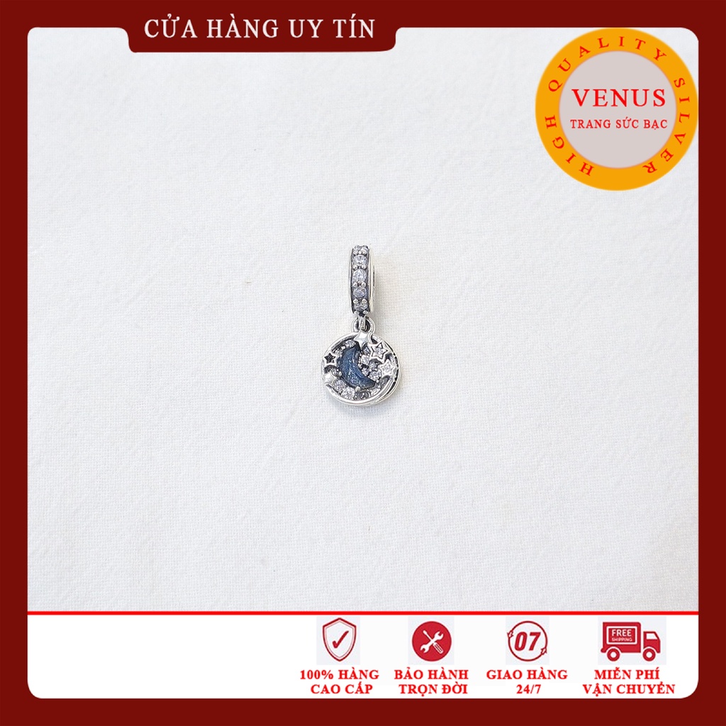 [Charm bạc 925 cao cấp] Charm treo trăng sao in nổi- Mã sản phẩm VENUSTTS