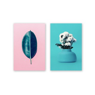Bộ tranh Leaf, flower, pastel