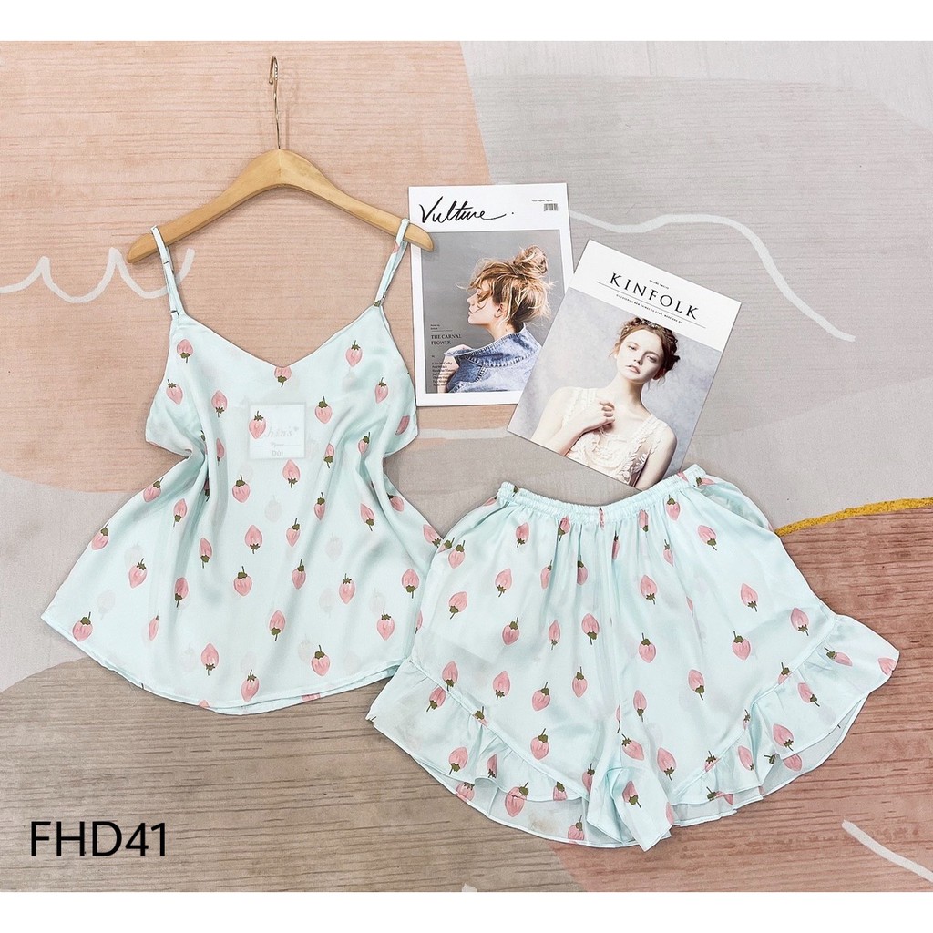 LUALA PYJAMAS Lụa 2 dây quần bèo