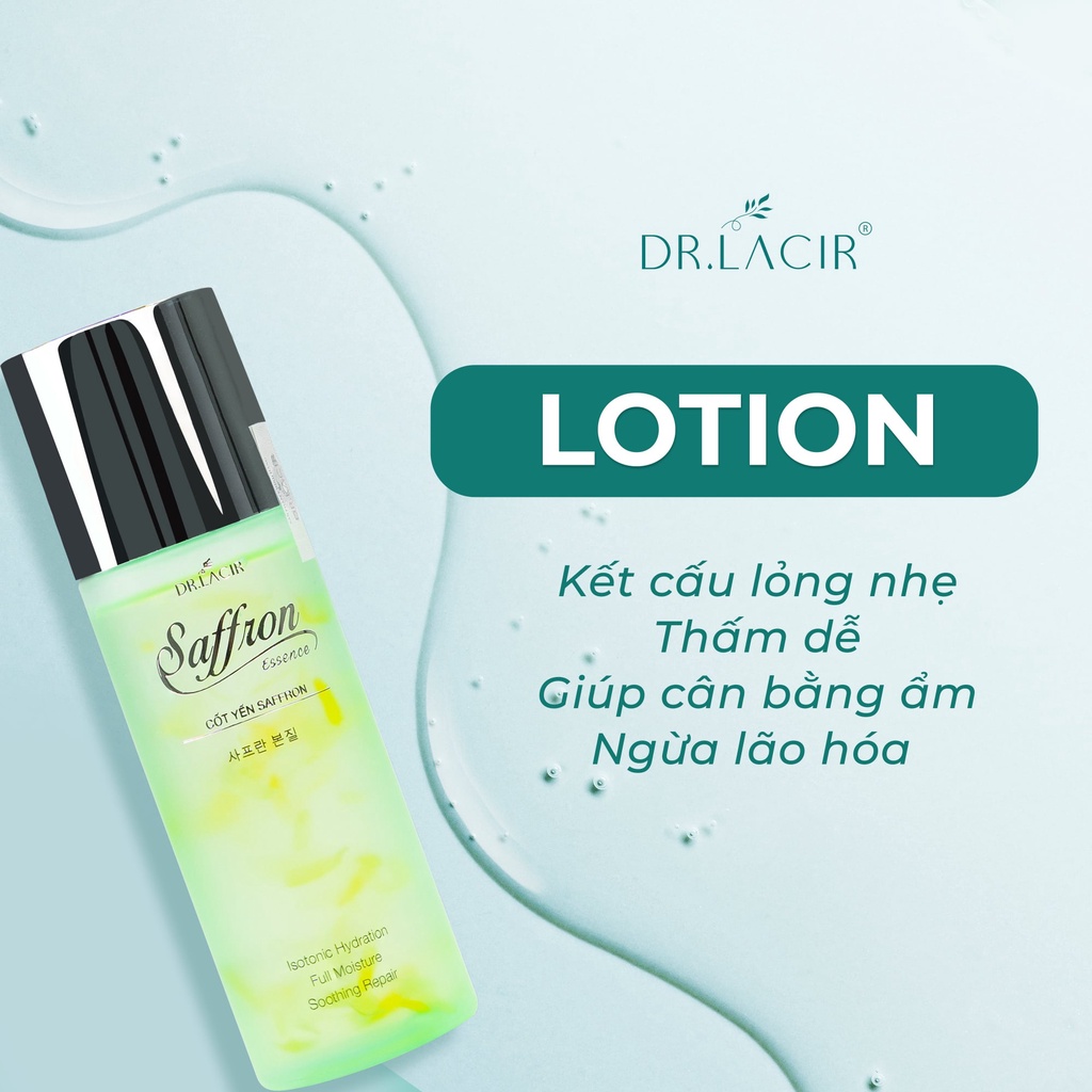 Mini Toner Cốt Yến Saffron Drlacir, Chai 10ml,Giúp cấp ấm,cấp nước cho da,làm dịu da,se khít lỗ chân lông