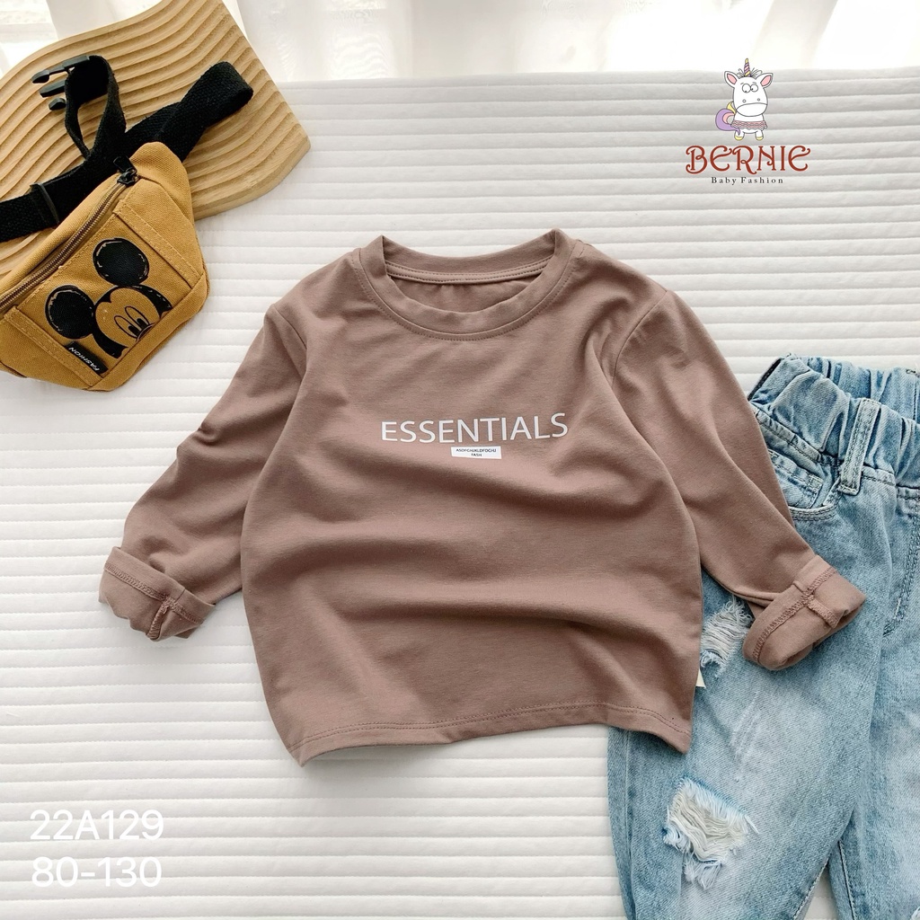 Áo thun hoạ tiết chữ unisex cho bé, áo phông cotton mềm đẹp Bẻniei