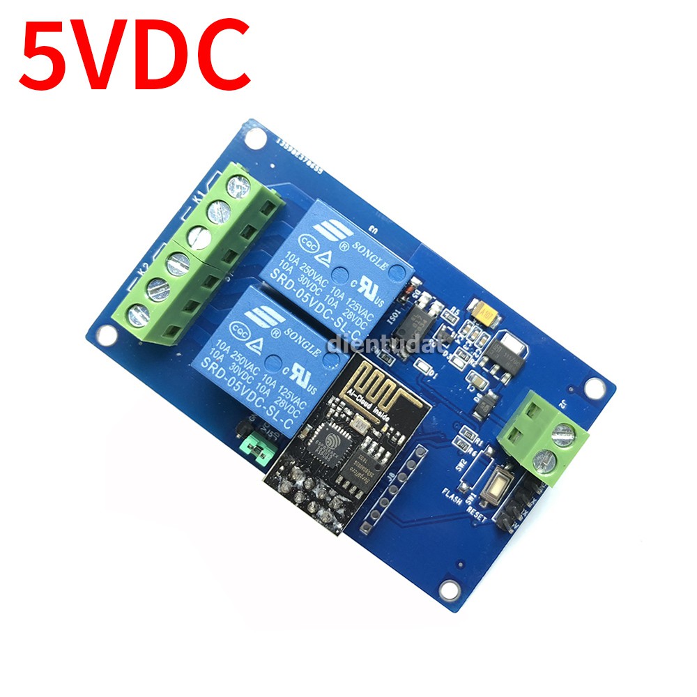 HTC-Tech Mạch 2 Relay Điều Khiển Qua Wifi ESP8266 - 5V