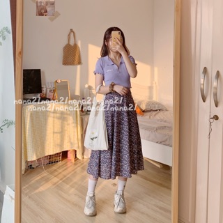 Chân váy hoa nhí vintage