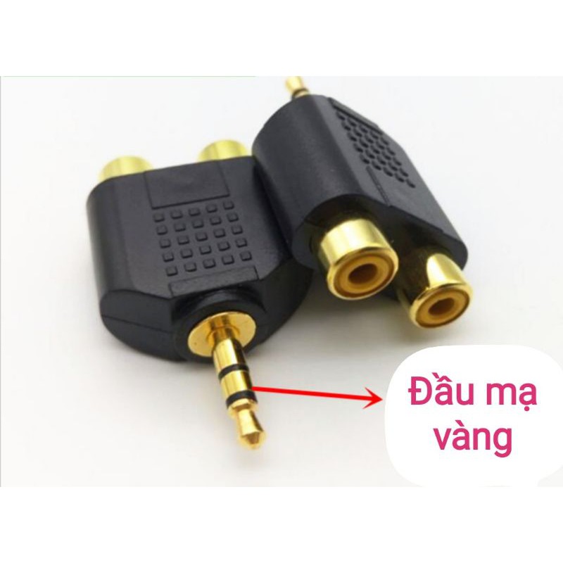 Đầu chuyển jack Audio stereo 3.5mm ra 2 đầu RCA AV hoa sen cái