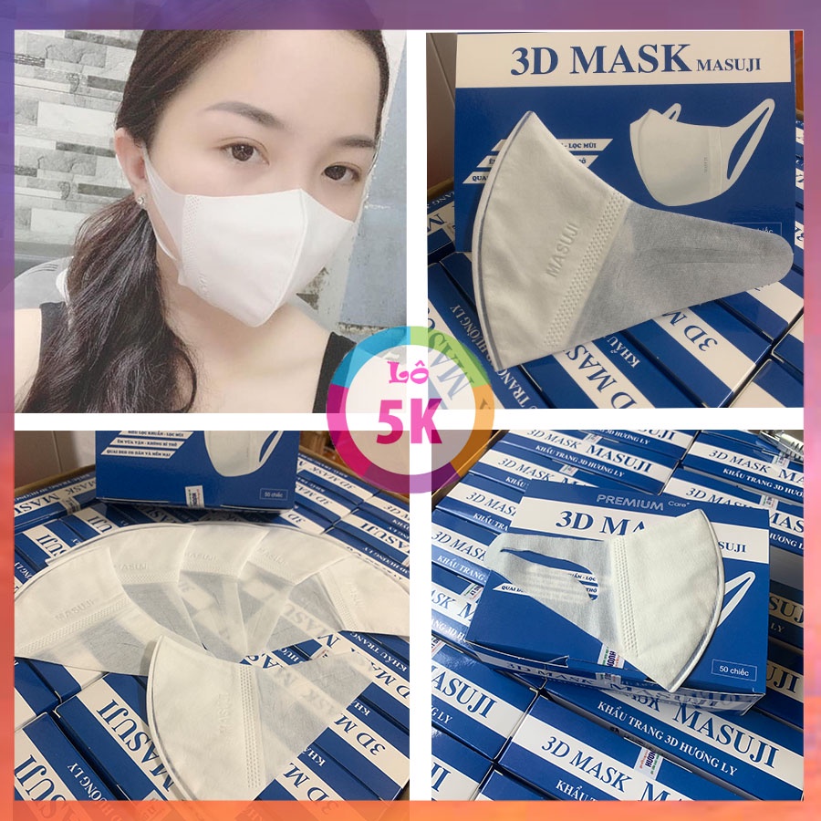 Khẩu trang 3D Mask Monji công nghệ dập Nhật Bản hộp 50 cái