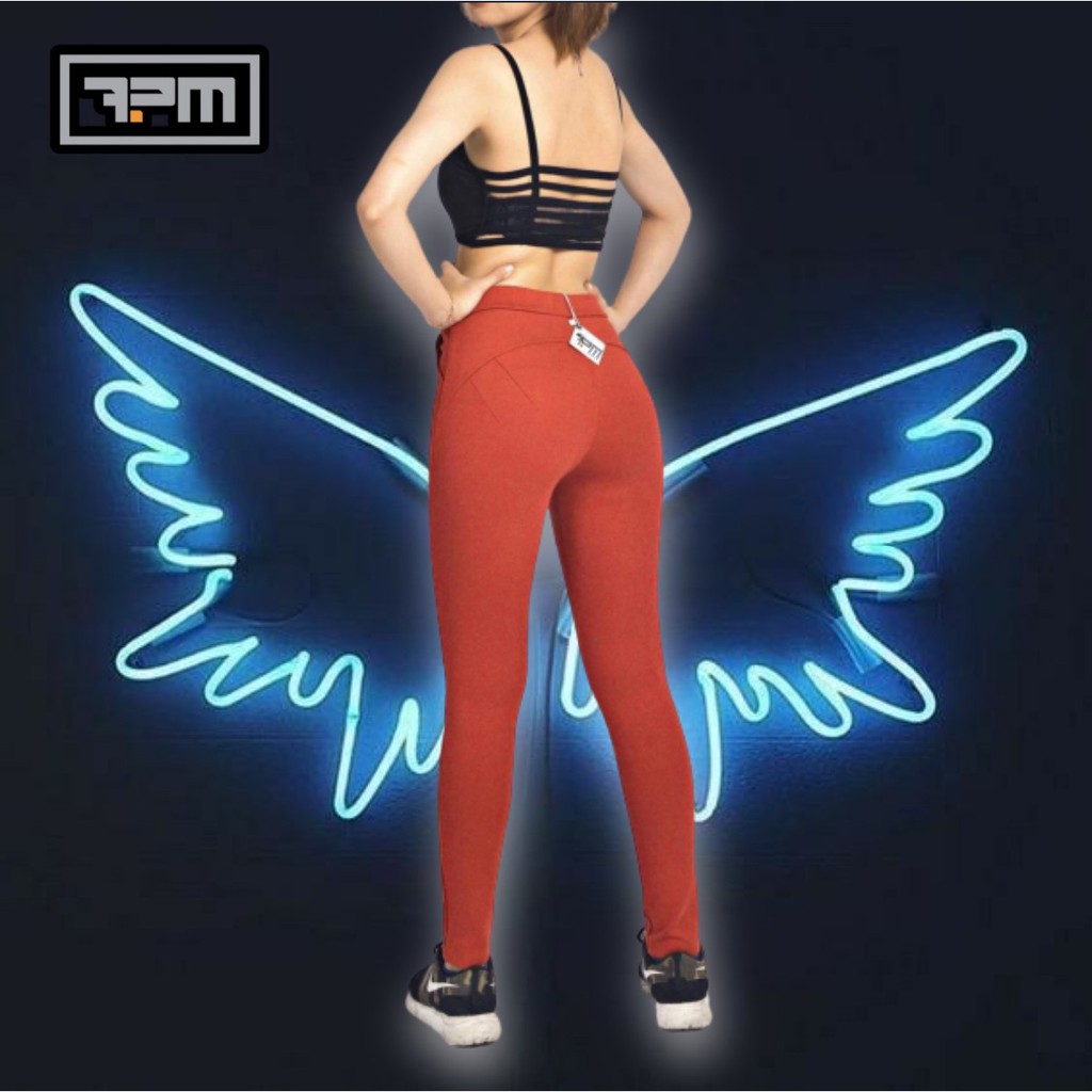 QUẦN LEGGING NỮ - LEGGING NÂNG MÔNG 2 TÚI TRƯỚC CAO CẤP MÀU ĐỎ GẠCH ( Mã SP: 7FLN03)