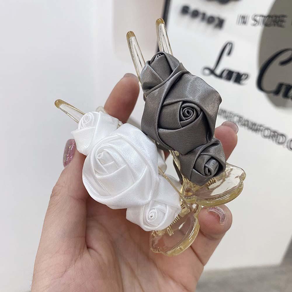 Kẹp Chuối Ba Chiều Bằng Nhựa Resin Hoa Hồng Lấp Lánh Thanh Lịch Hợp Thời Trang Cho Nữ