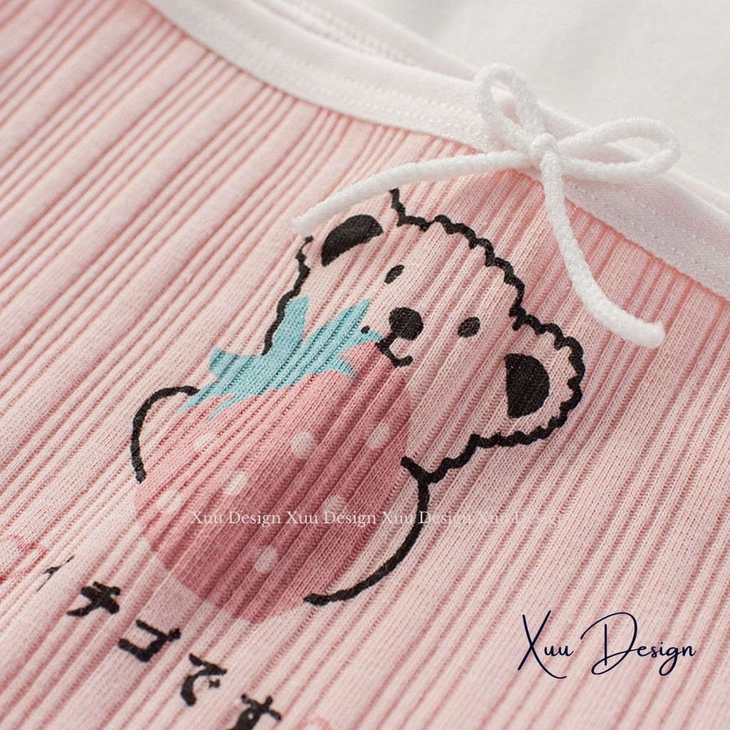 Quần lót cotton nữ Wexuu Design, Quần lót nữ phối viền chất cotton co dãn thoáng khí họa tiết ngọt ngào QC26