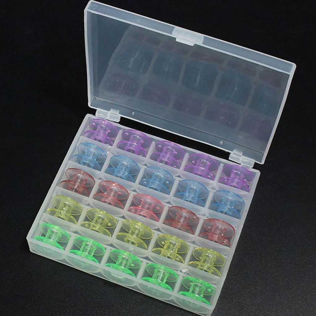 Bộ 25 cuộn chỉ nhiều màu kèm hộp đựng