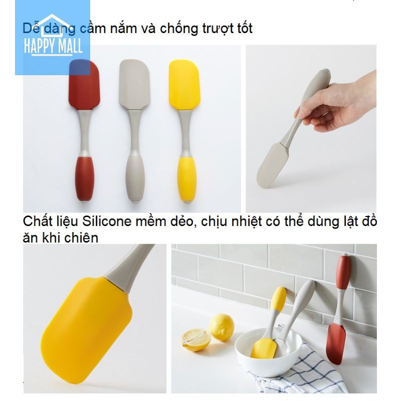 Phới đảo thức ăn, vét bột làm bánh Lock&amp;Lock, cán ngắn, chất liệu  Silicone chịu nhiệt đến 120oC-  LOL125