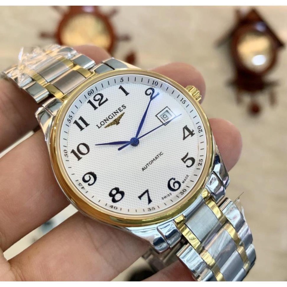 Đồng Hồ Nam lon.gines Sapphire L25184 Máy Cơ Automatic Nhật Mặt Trắng Cọc số