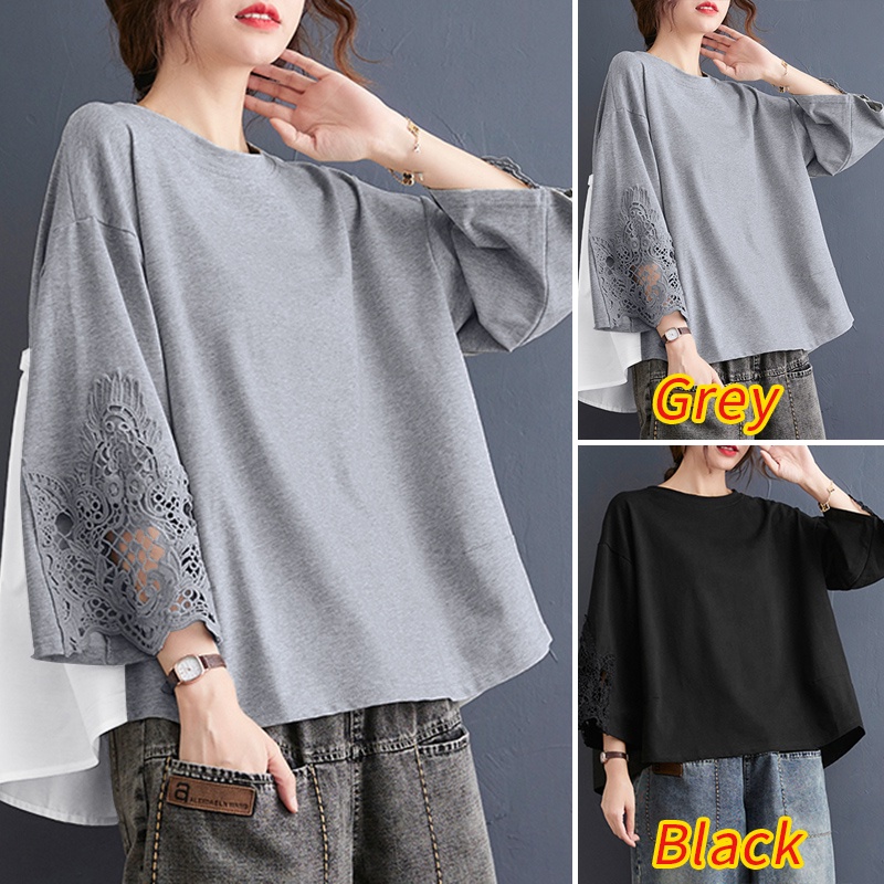 Zanzea Áo Kiểu Phối Ren Màu Tương Phản Thời Trang Cho Nữ