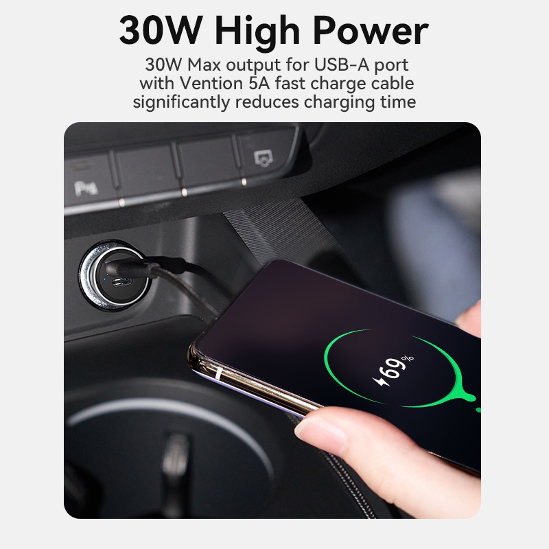 VENTION Cốc Sạc Nhanh QC 4.0 3.0 Cổng Kép 30W Cổng Usb Type C Cho iPhone Xiaomi / Huawei / Samsung
