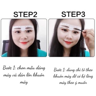 Khuôn học vẽ lông mày tặng dao cạo
